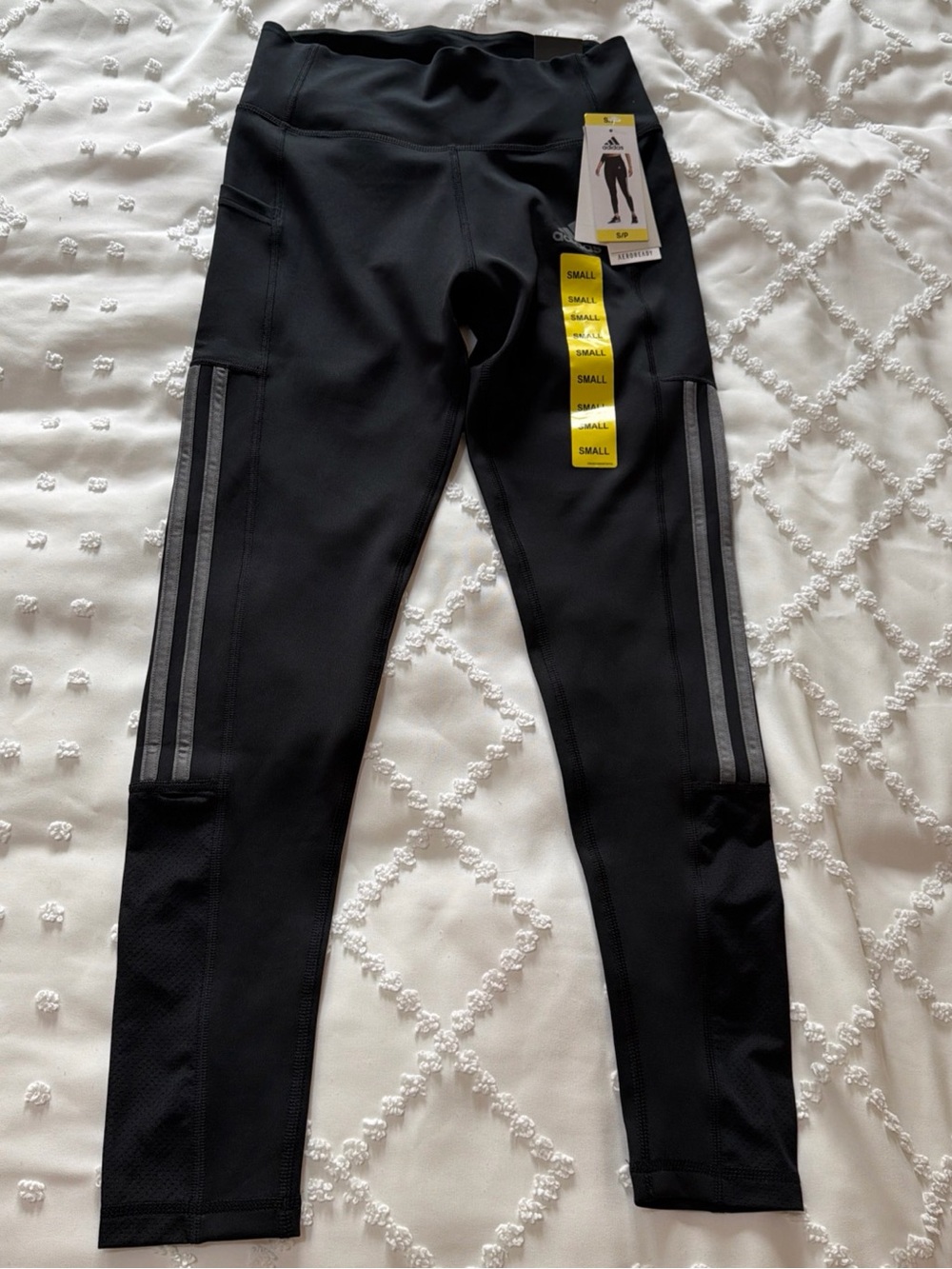 NWT Adidas Women's Small High Rise Tight Fit 7/8 Black Leggings Activewear